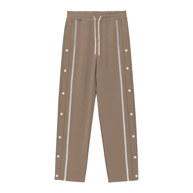 White Casual Pants with Black Stripe Drawstring Plus Size — feature 35