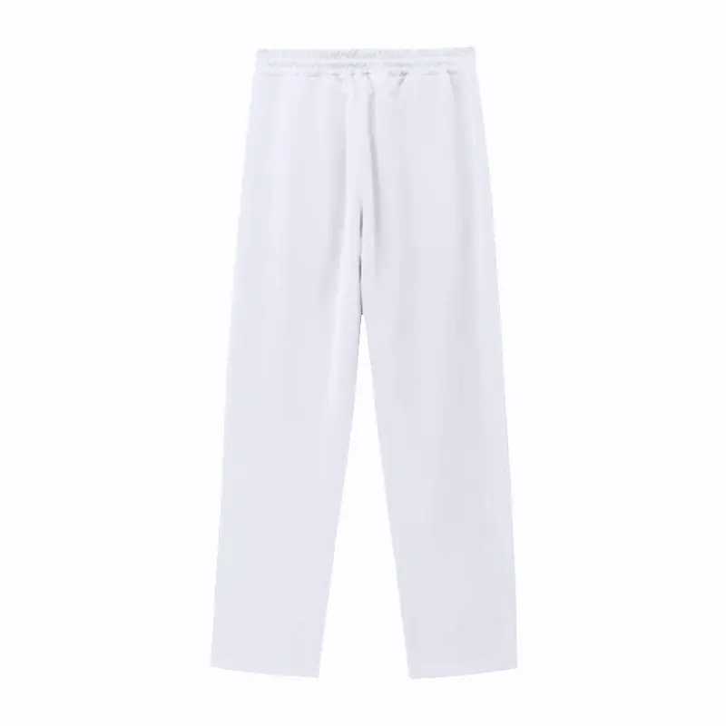 White Casual Pants with Black Stripe Drawstring Plus Size — feature 44