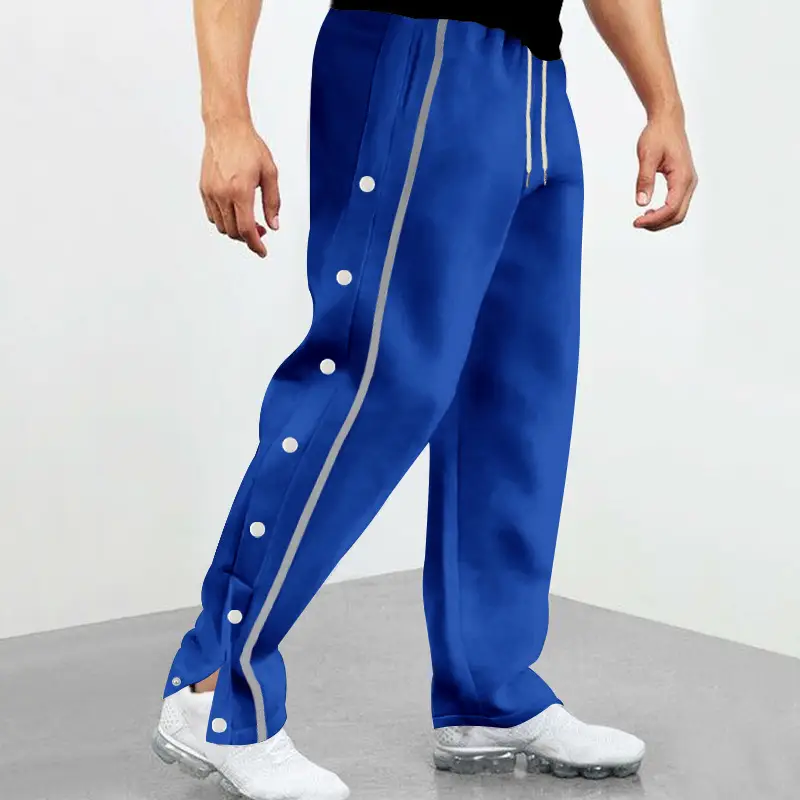 White Casual Pants with Black Stripe Drawstring Plus Size - Image 2