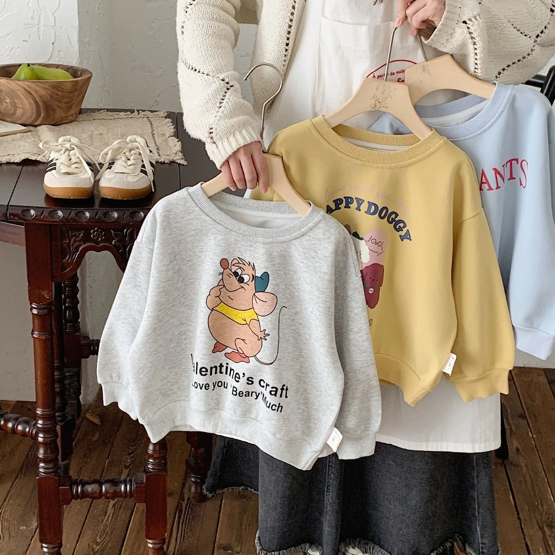 Children's Cartoon Printed Crewneck Sweater 2024 Spring Autumn — feature 3