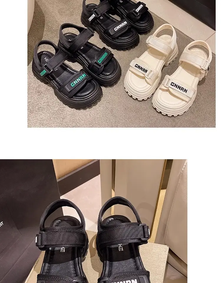 White Green Man Sandals for Women Lightweight Casual Beach Wear — feature 13