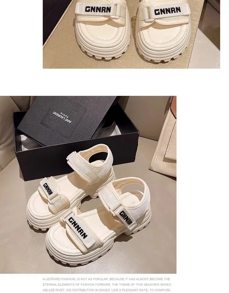 White Green Man Sandals for Women Lightweight Casual Beach Wear — feature 18