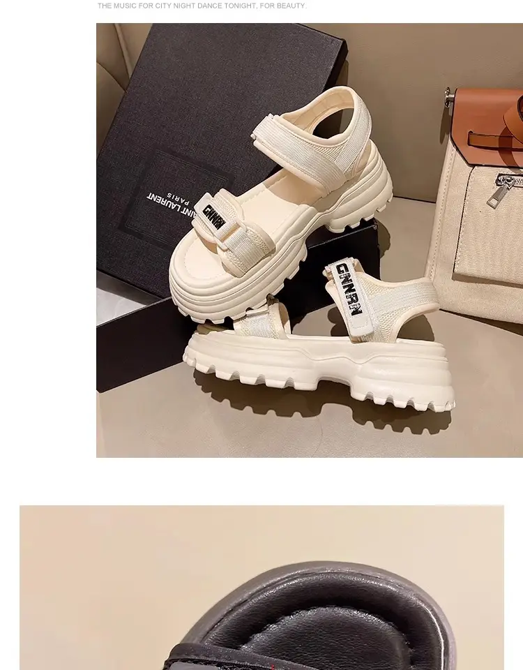 White Green Man Sandals for Women Lightweight Casual Beach Wear — feature 19