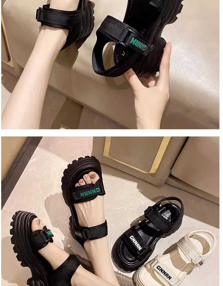 White Green Man Sandals for Women Lightweight Casual Beach Wear — feature 4