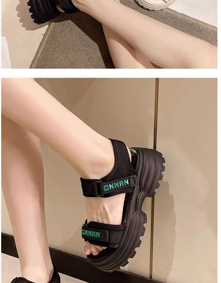 White Green Man Sandals for Women Lightweight Casual Beach Wear — feature 5