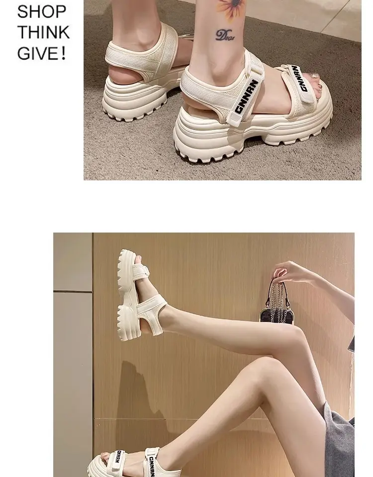 White Green Man Sandals for Women Lightweight Casual Beach Wear — feature 9