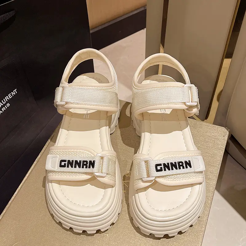 White Green Man Sandals for Women Lightweight Casual Beach Wear - Image 2