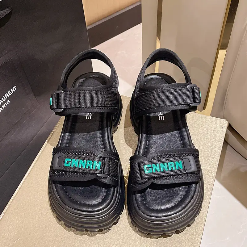 White Green Man Sandals for Women Lightweight Casual Beach Wear - Image 3