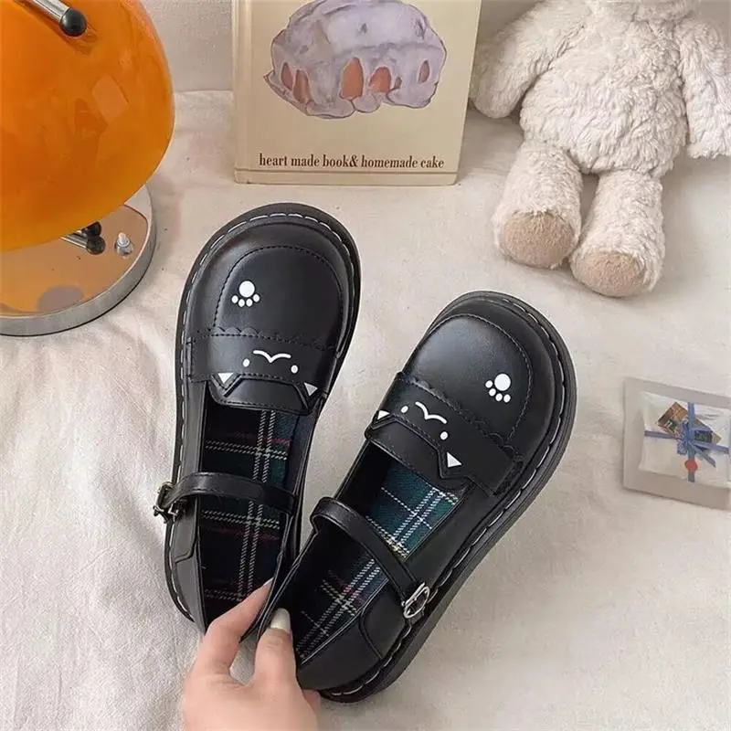 Women British Style Platform Leather Loafers Black 2024 - Image 6