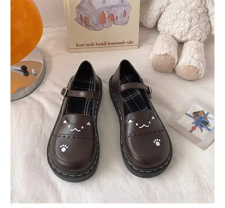 Women British Style Platform Leather Loafers Black 2024 — feature 20