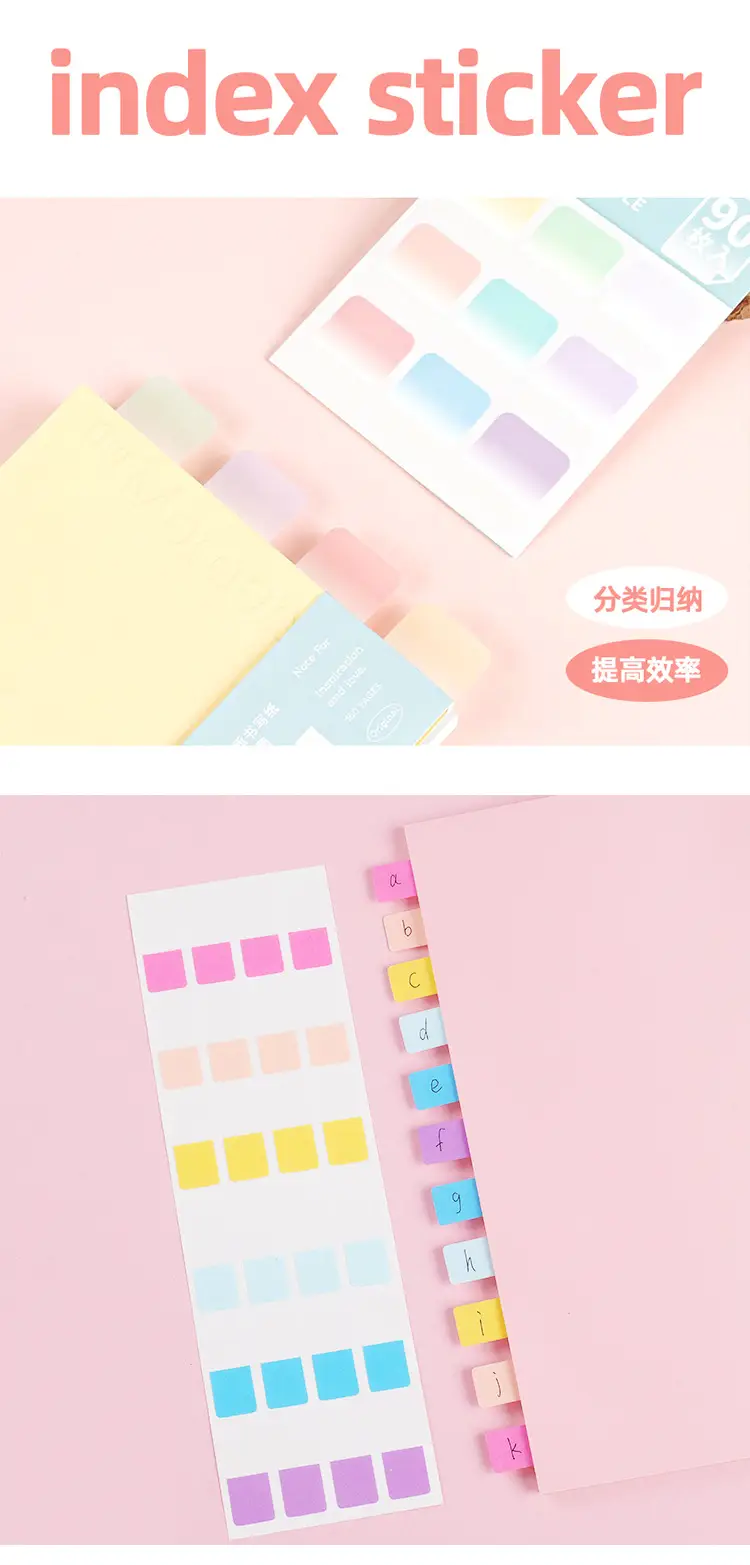 Morandi Color Index Paste Can be Written by Students with Notes Internet Red Post-it Paste Small Sticks Transparent Guide Paste — feature 2