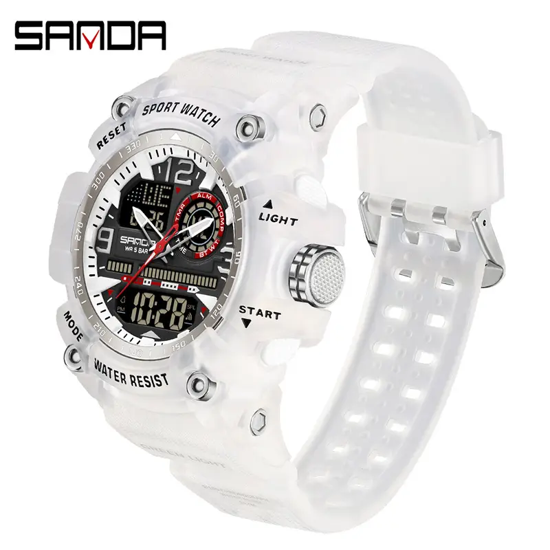 Sanda Black Red Sport Watch with Water Resistant Design - Image 38
