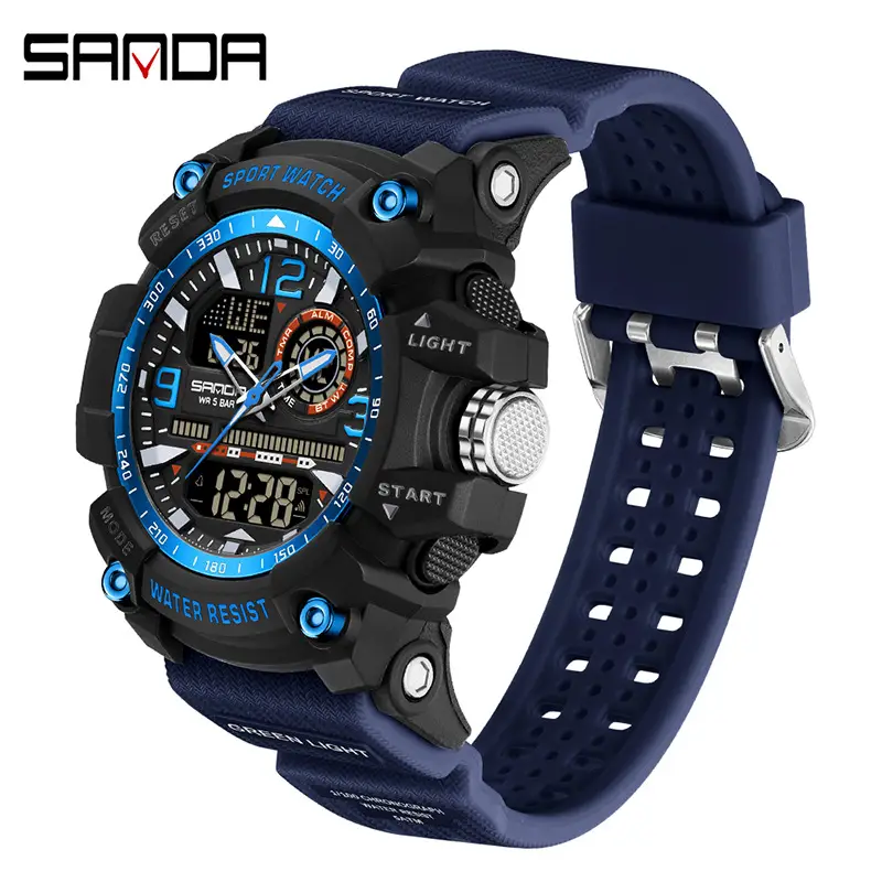 Sanda Black Red Sport Watch with Water Resistant Design - Image 10