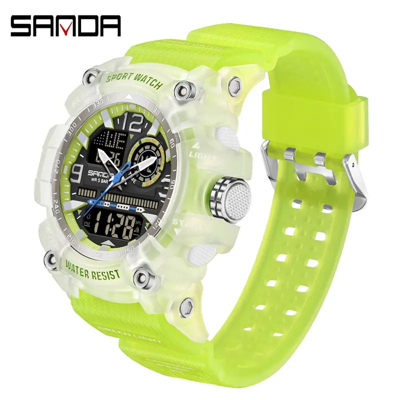 Sanda Black Red Sport Watch with Water Resistant Design - Image 2