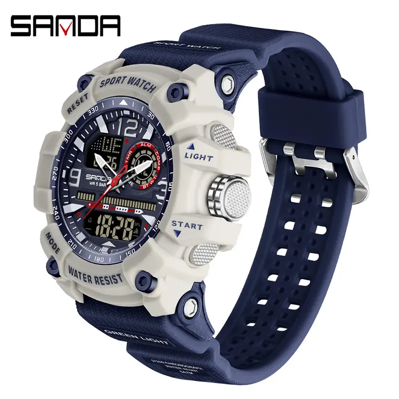 Sanda Black Red Sport Watch with Water Resistant Design - Image 3
