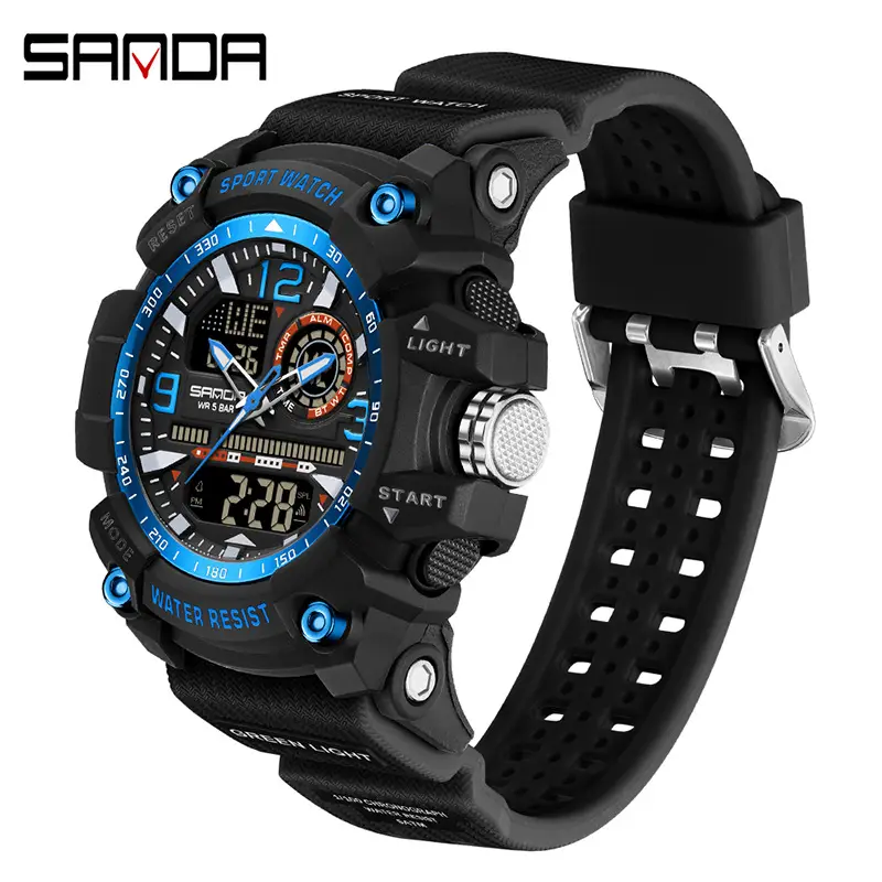 Sanda Black Red Sport Watch with Water Resistant Design - Image 7