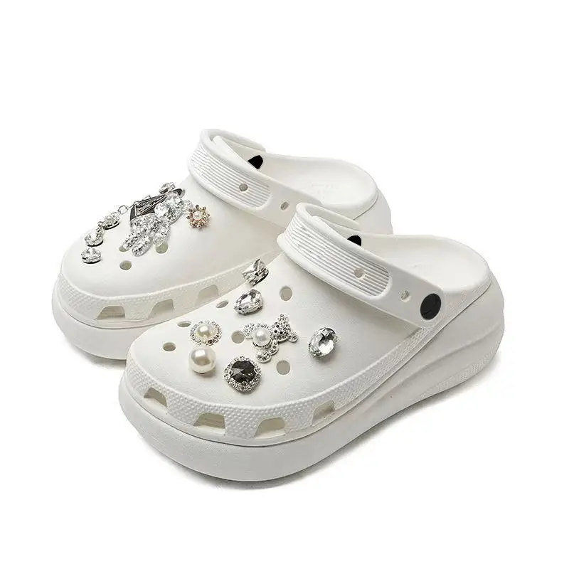 Cross Cave Shoes Puff Thick-soled Cave Shoes Women's Outwear Smelly Foot-free Cave Shoes eva Anti-odor Women's High-height Shoes - Image 3