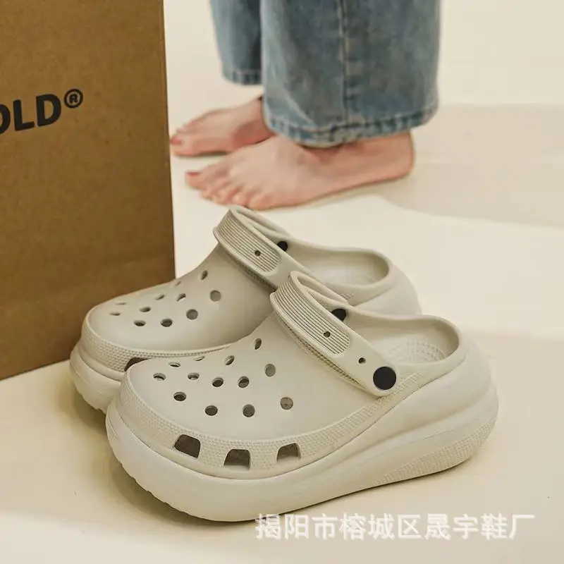 Cross Cave Shoes Puff Thick-soled Cave Shoes Women's Outwear Smelly Foot-free Cave Shoes eva Anti-odor Women's High-height Shoes - Image 7