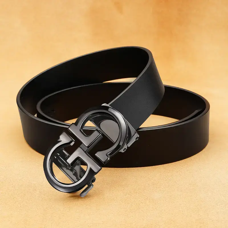 Retro Gold GG Buckle Belt for Men Brown - Image 6
