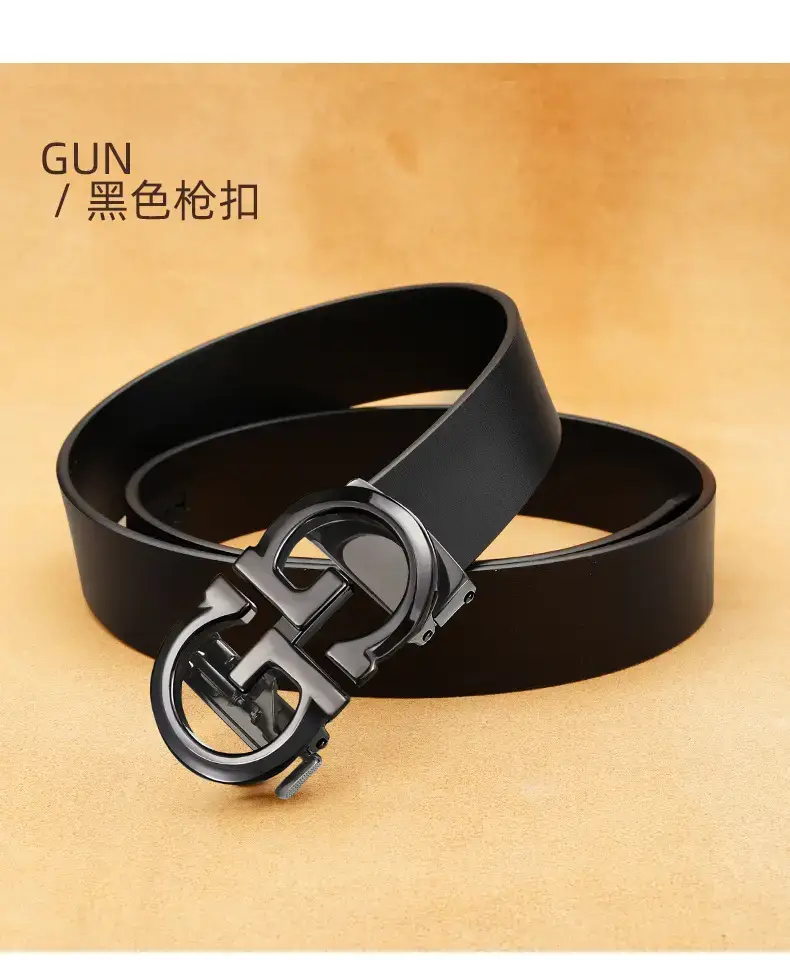 Retro Gold GG Buckle Belt for Men Brown — feature 18