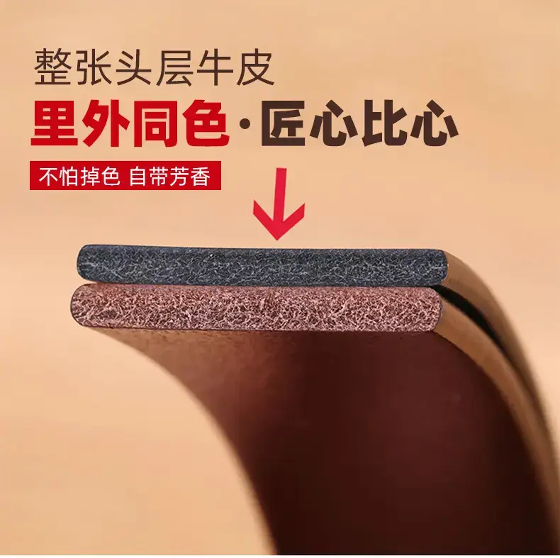 Retro Gold GG Buckle Belt for Men Brown — feature 5