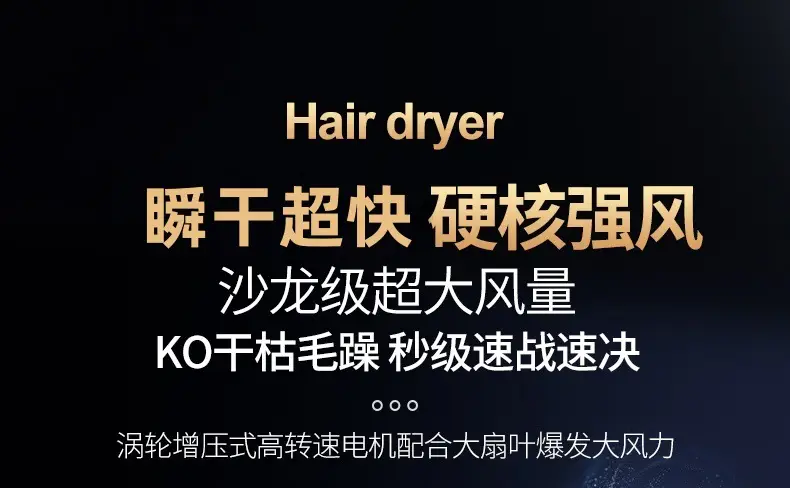 High Power Hair Dryer with Hot & Cold Air, Silver, 10W — feature 3