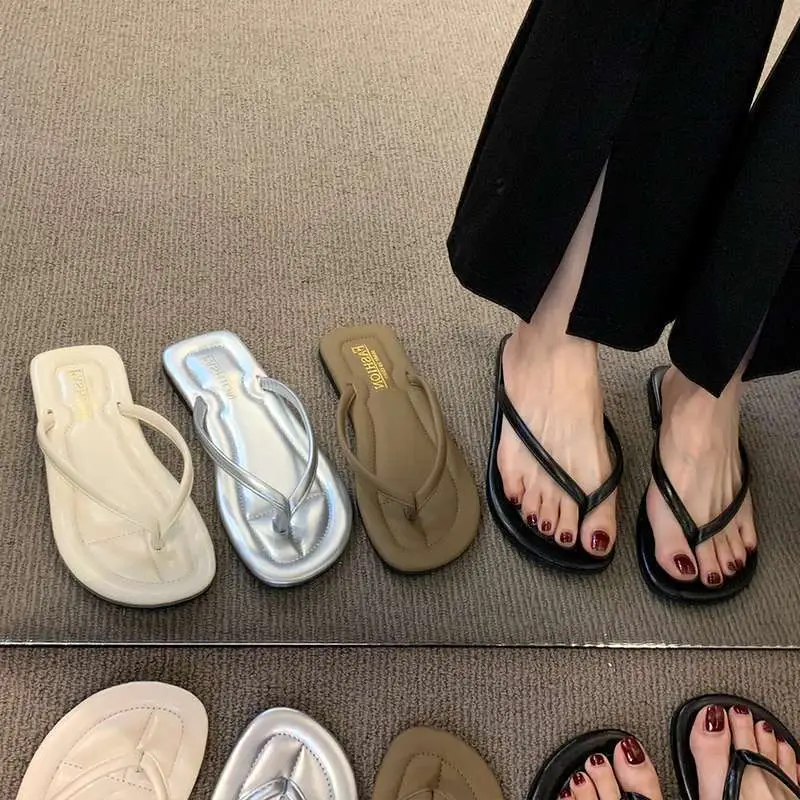 2024 Women's Flip-Flops for Summer, Durable Outdoor Sandals, Flat Toe-Post Beach Shoes, Non-Slip, Comfortable Flat Sole - Image 6