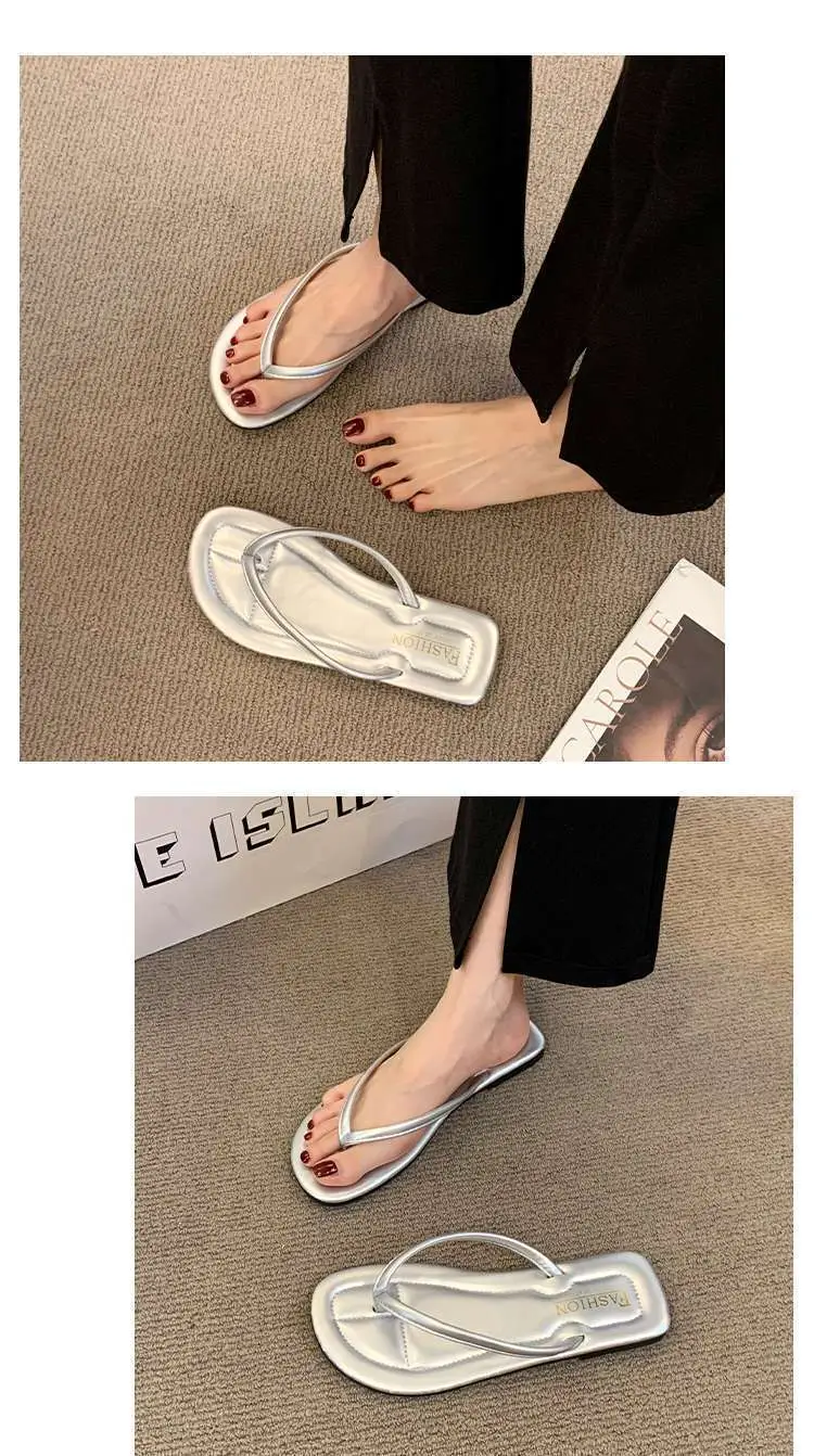 2024 Women's Flip-Flops for Summer, Durable Outdoor Sandals, Flat Toe-Post Beach Shoes, Non-Slip, Comfortable Flat Sole — feature 11