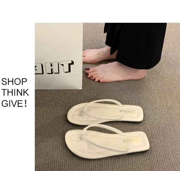 2024 Women's Flip-Flops for Summer, Durable Outdoor Sandals, Flat Toe-Post Beach Shoes, Non-Slip, Comfortable Flat Sole — feature 12