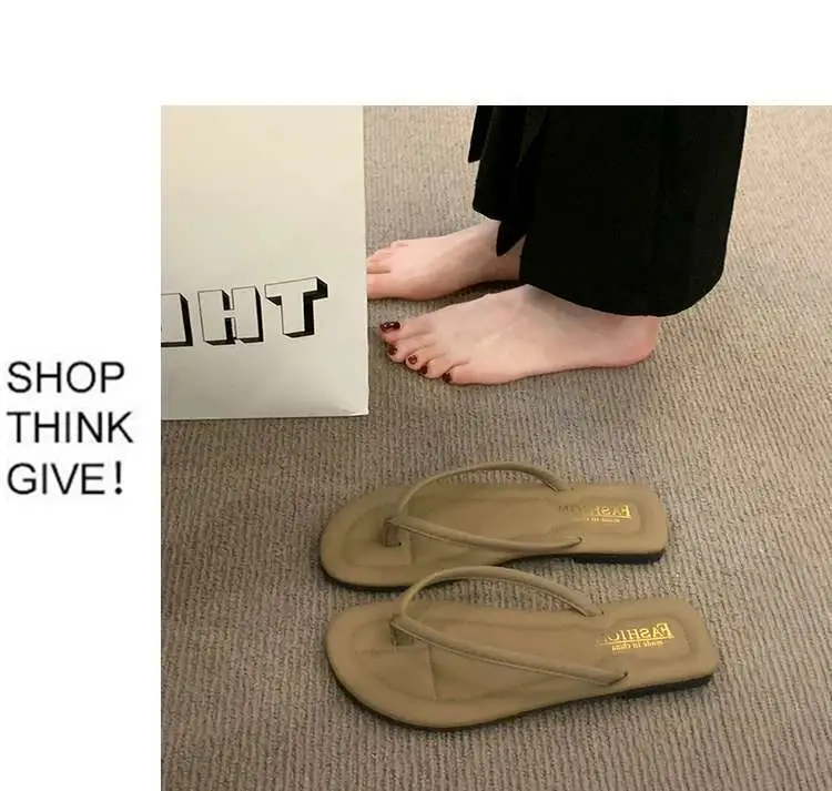 2024 Women's Flip-Flops for Summer, Durable Outdoor Sandals, Flat Toe-Post Beach Shoes, Non-Slip, Comfortable Flat Sole — feature 16