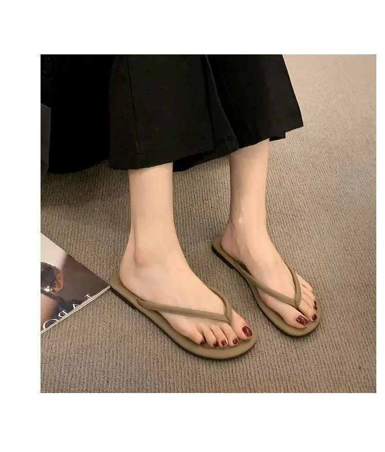 2024 Women's Flip-Flops for Summer, Durable Outdoor Sandals, Flat Toe-Post Beach Shoes, Non-Slip, Comfortable Flat Sole — feature 17