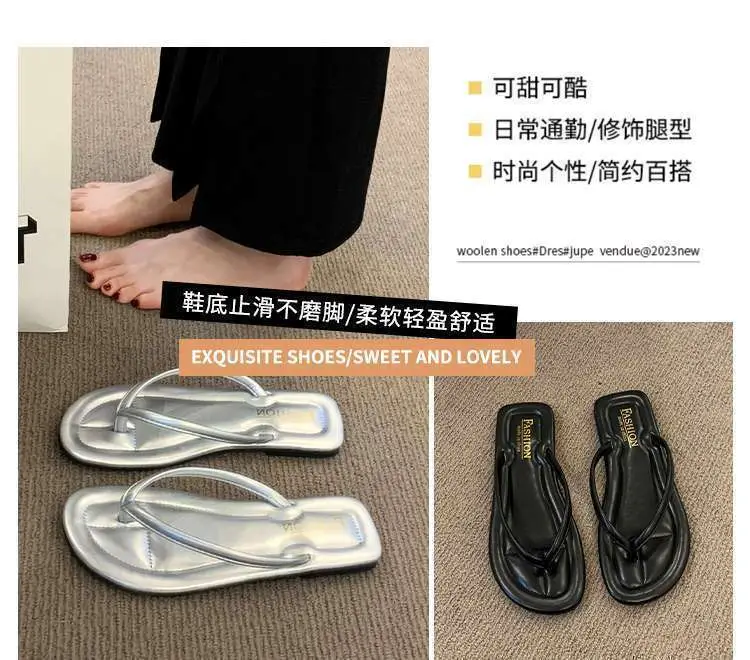 2024 Women's Flip-Flops for Summer, Durable Outdoor Sandals, Flat Toe-Post Beach Shoes, Non-Slip, Comfortable Flat Sole — feature 2