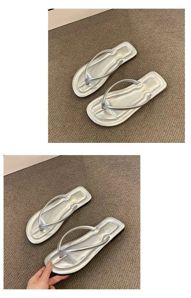 2024 Women's Flip-Flops for Summer, Durable Outdoor Sandals, Flat Toe-Post Beach Shoes, Non-Slip, Comfortable Flat Sole — feature 21