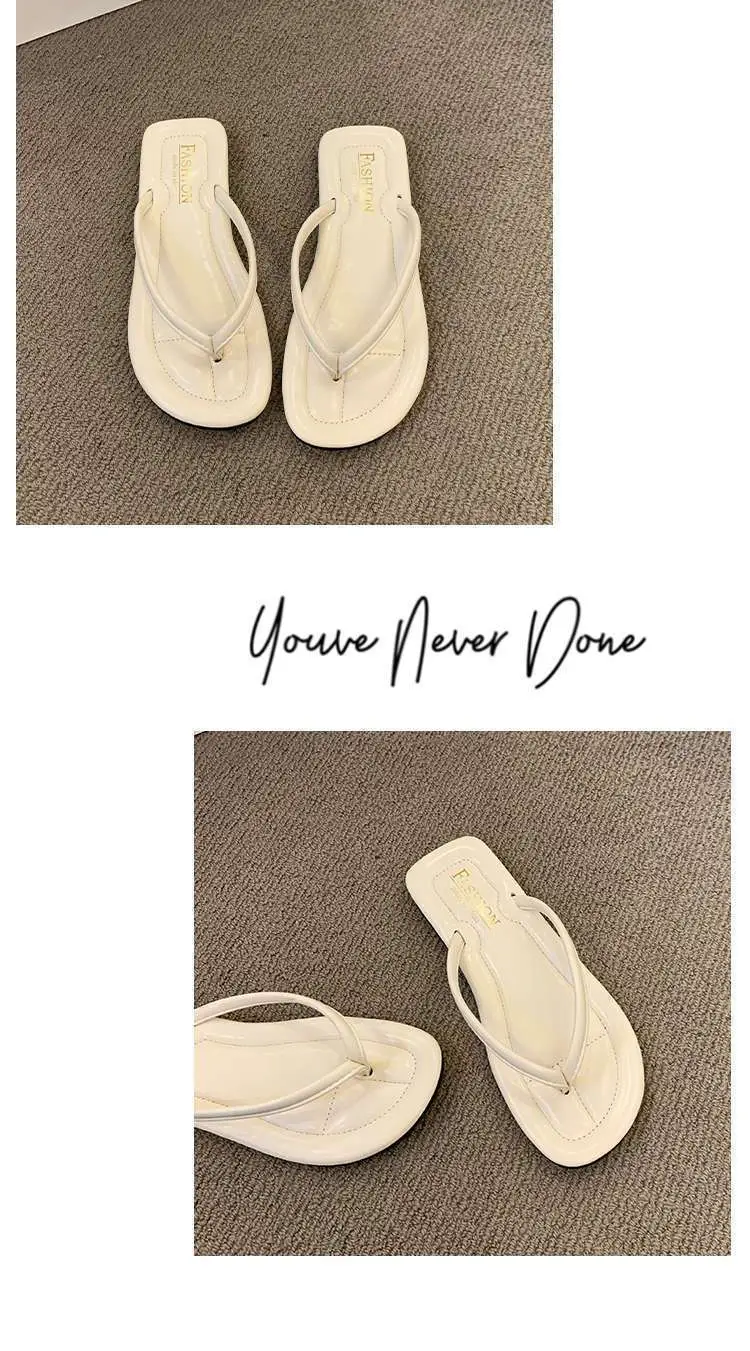2024 Women's Flip-Flops for Summer, Durable Outdoor Sandals, Flat Toe-Post Beach Shoes, Non-Slip, Comfortable Flat Sole — feature 23
