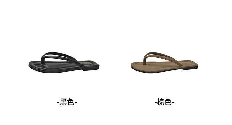 2024 Women's Flip-Flops for Summer, Durable Outdoor Sandals, Flat Toe-Post Beach Shoes, Non-Slip, Comfortable Flat Sole — feature 4