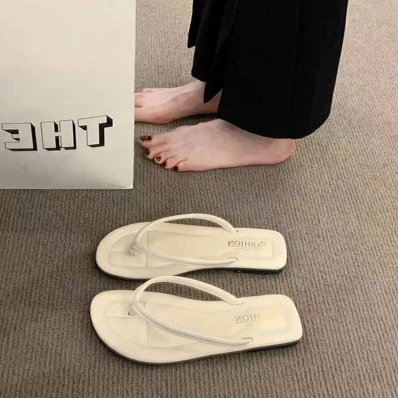 2024 Women's Flip-Flops for Summer, Durable Outdoor Sandals, Flat Toe-Post Beach Shoes, Non-Slip, Comfortable Flat Sole - Image 2