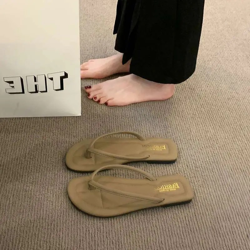 2024 Women's Flip-Flops for Summer, Durable Outdoor Sandals, Flat Toe-Post Beach Shoes, Non-Slip, Comfortable Flat Sole - Image 4