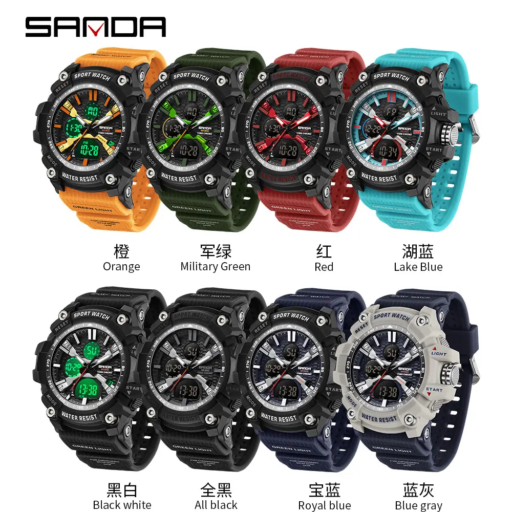 Men Sportwatch Waterproof Dual Display Chronograph - Image 37