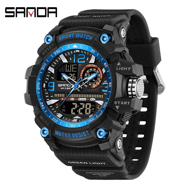 Men Sportwatch Waterproof Dual Display Chronograph - Image 11