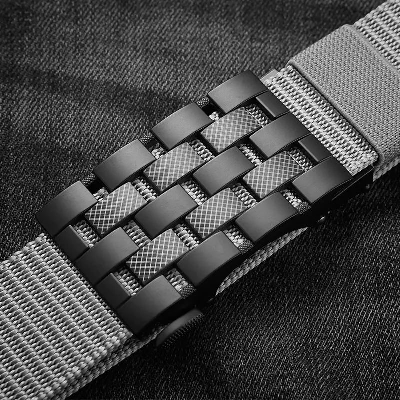 Men's Black Metal Buckle Belt No-Punch Military Style - Image 10
