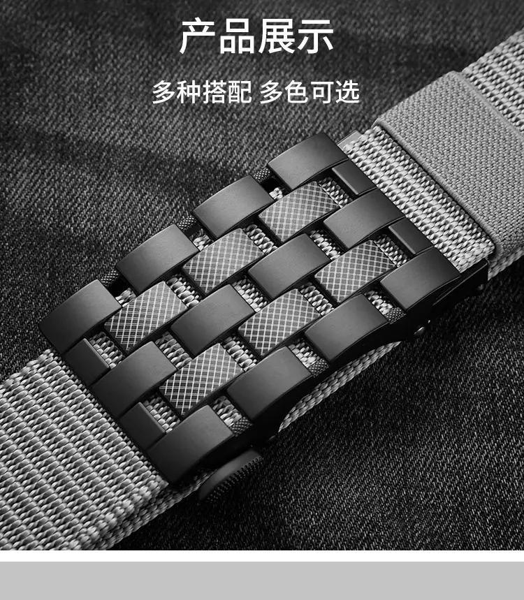 Men's Black Metal Buckle Belt No-Punch Military Style — feature 16