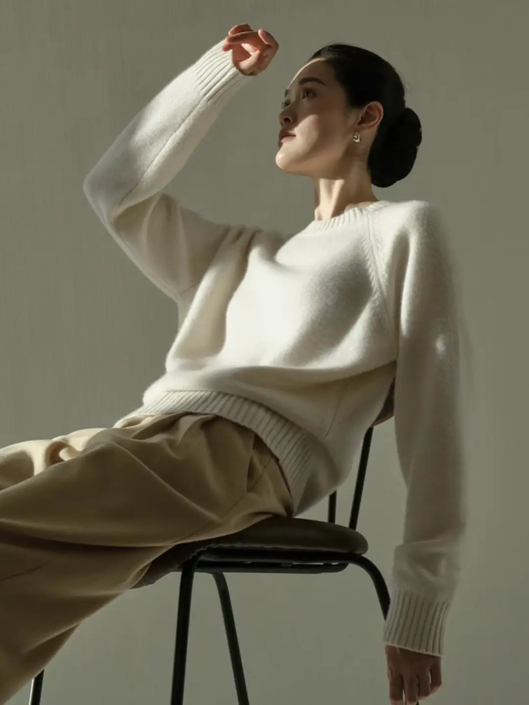 100% Pure Wool Soft Sweater for Women, Autumn and Winter Thick Loose Pullover, Lazy Style Base Knit Top, Export