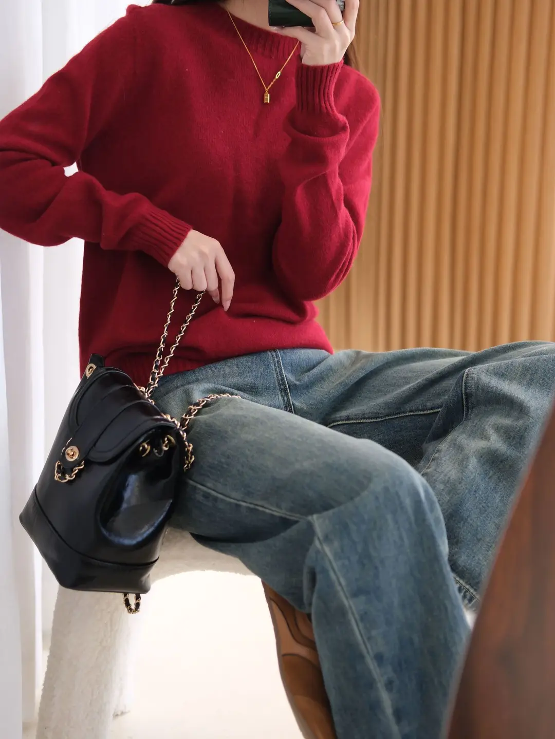 100% Pure Wool Soft Sweater for Women, Autumn and Winter Thick Loose Pullover, Lazy Style Base Knit Top, Export — feature 44