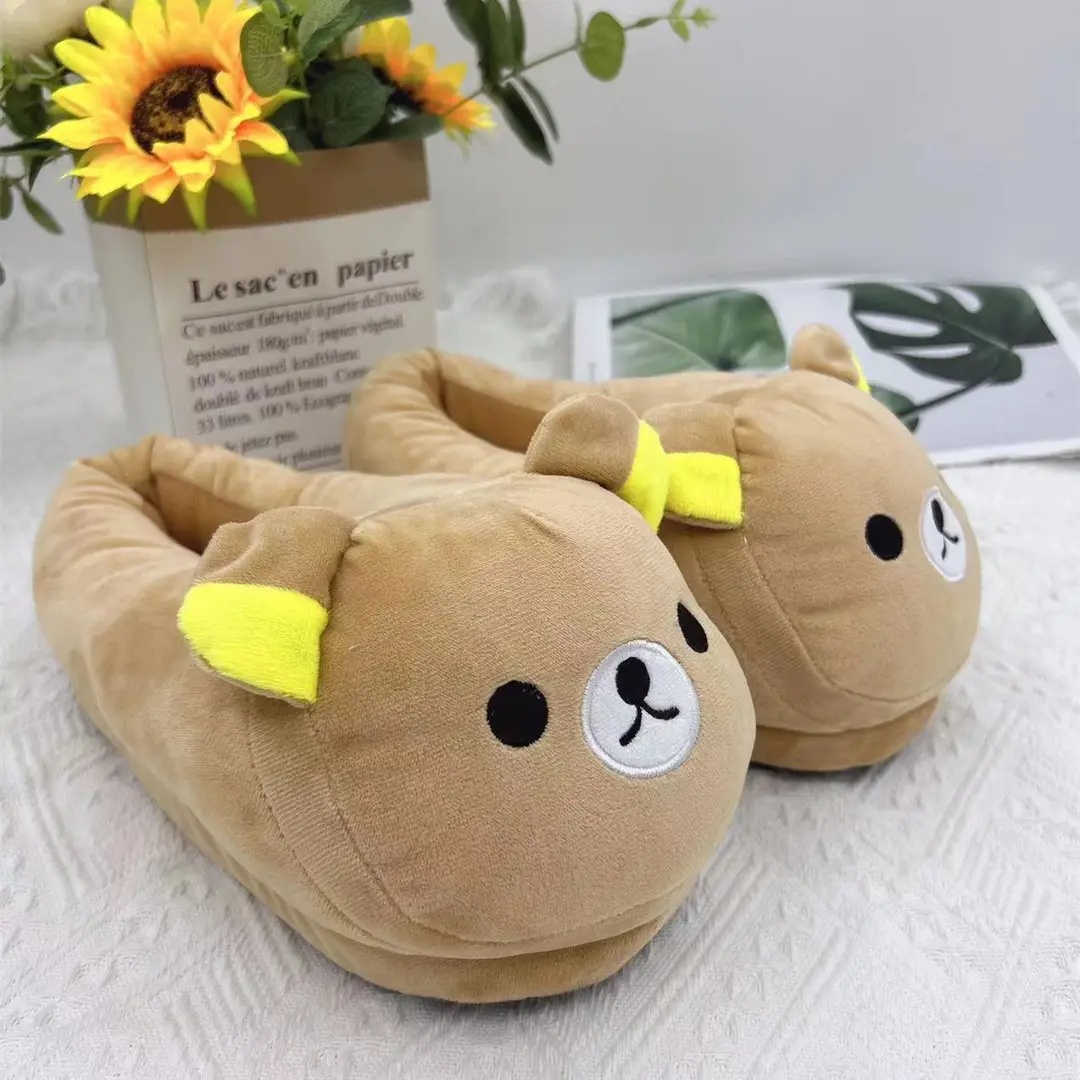 Autumn and winter cross-border cartoon plush slippers indoor couples cotton slippers home warm autumn and winter cotton shoes wholesale — feature 8