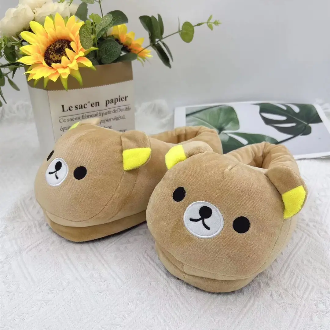 Autumn and winter cross-border cartoon plush slippers indoor couples cotton slippers home warm autumn and winter cotton shoes wholesale — feature 9