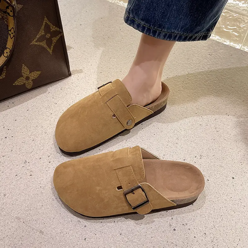 Slippers for Women 2025 Spring & Fall New Thick-Soled Belt Buckle Birkenstock Shoes Retro Heightening Thick-Soled Baotou Versatile Shoes - Image 5