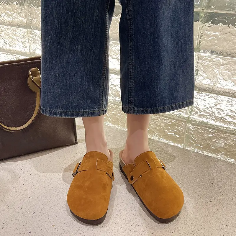Slippers for Women 2025 Spring & Fall New Thick-Soled Belt Buckle Birkenstock Shoes Retro Heightening Thick-Soled Baotou Versatile Shoes - Image 6