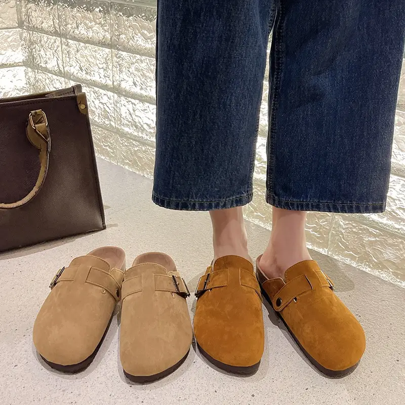 Slippers for Women 2025 Spring & Fall New Thick-Soled Belt Buckle Birkenstock Shoes Retro Heightening Thick-Soled Baotou Versatile Shoes - Image 7