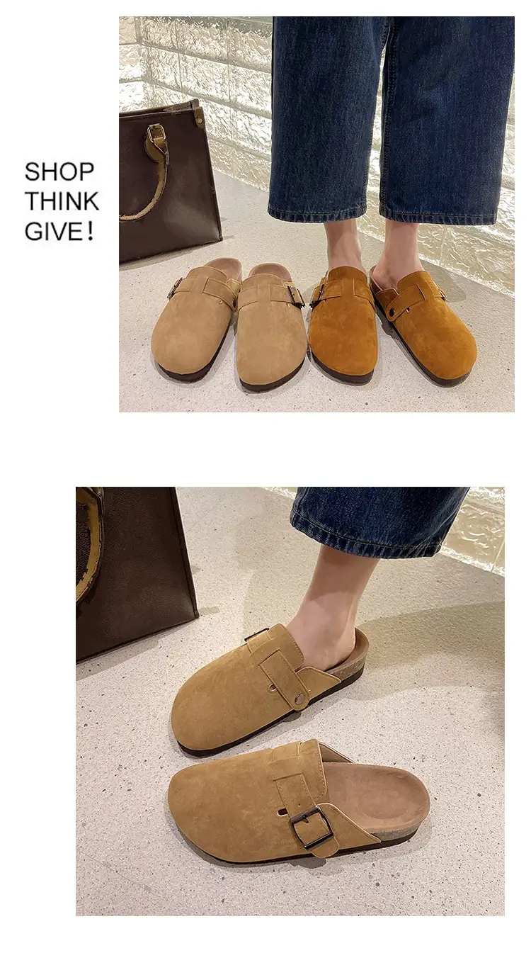Slippers for Women 2025 Spring & Fall New Thick-Soled Belt Buckle Birkenstock Shoes Retro Heightening Thick-Soled Baotou Versatile Shoes — feature 6