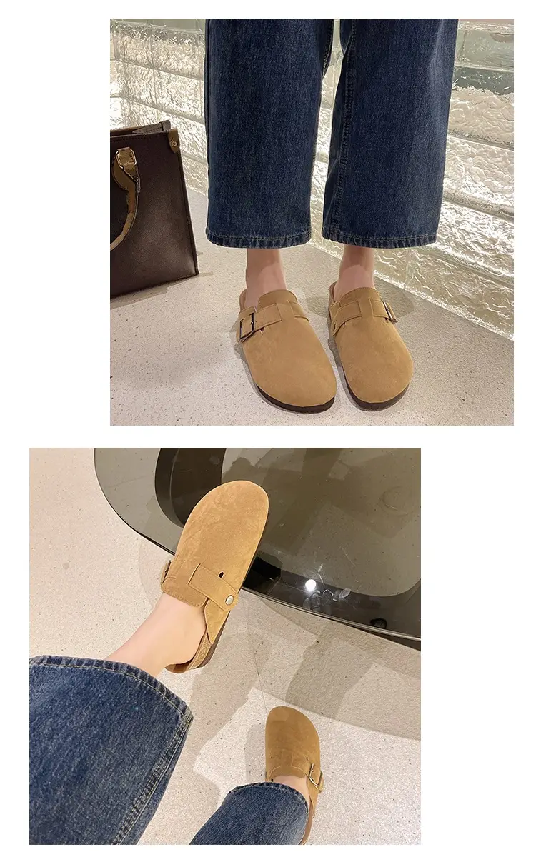 Slippers for Women 2025 Spring & Fall New Thick-Soled Belt Buckle Birkenstock Shoes Retro Heightening Thick-Soled Baotou Versatile Shoes — feature 7